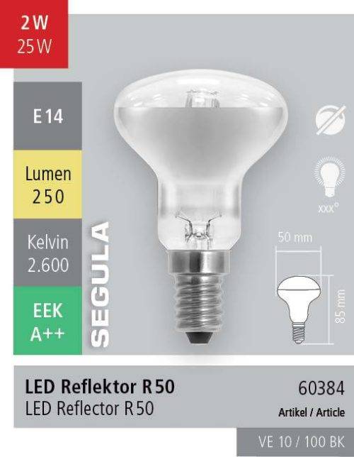 E14 LED filament spot 2w R 50